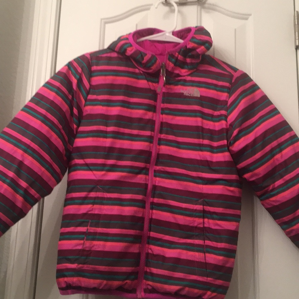 🌈Girls North Face reversible jacket
